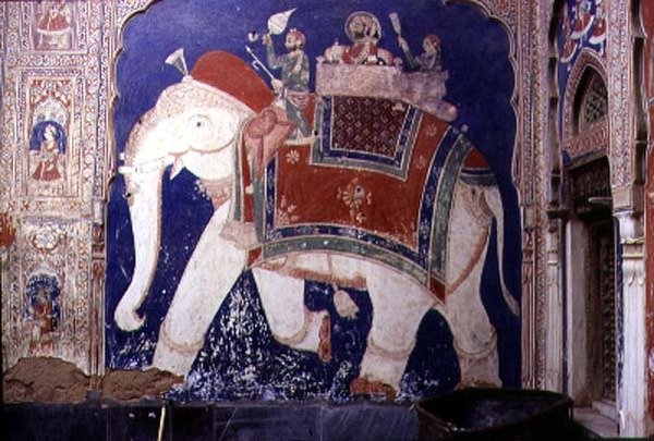 हाथी (दीवार पेंटिंग) द्वारा स्कूल इंडियन
