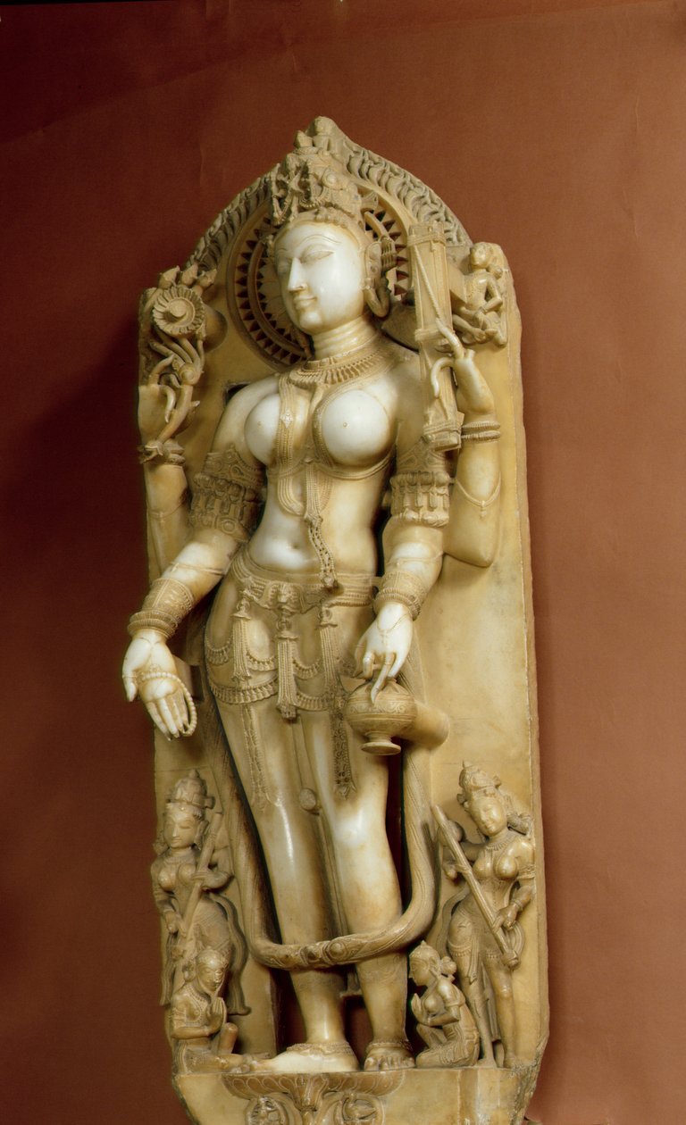 सरस्वती, देवी की शिक्षा, पल्लू, राजस्थान, चौहान वंश (संगमरमर) द्वारा स्कूल इंडियन