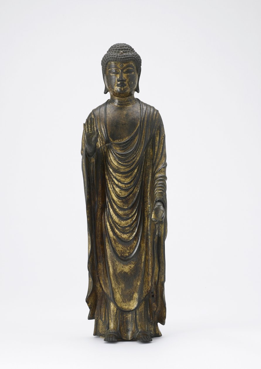 अमिताभ बुद्ध (अमिदा) अनंत प्रकाश के बुद्ध, कामाकुरा काल (गिल्ट कांस्य) द्वारा जापानी स्कूल