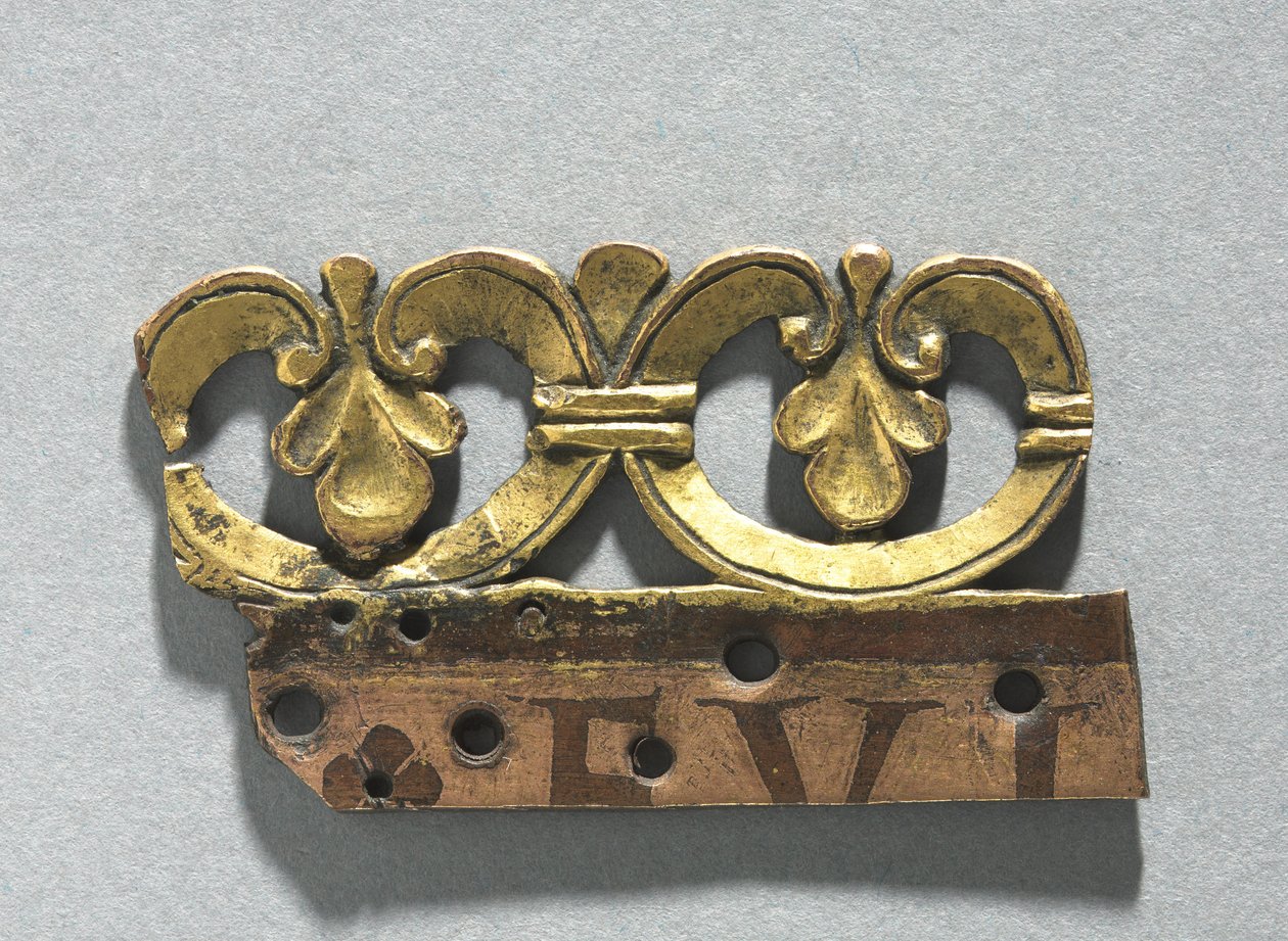 एक अवशेष तीर्थ से एक सजावटी शिखा का टुकड़ा, c.1165-1180 (सोने का पानी चढ़ा हुआ तांबा, ईमेल ब्रून (भूरा तामचीनी)) द्वारा स्कूल मोसान