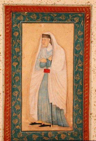 पश्चिमी पोशाक में एक बूढ़ी औरत, लार्ज क्लाइव एल्बम से, c.1760 द्वारा स्कूल मुगल