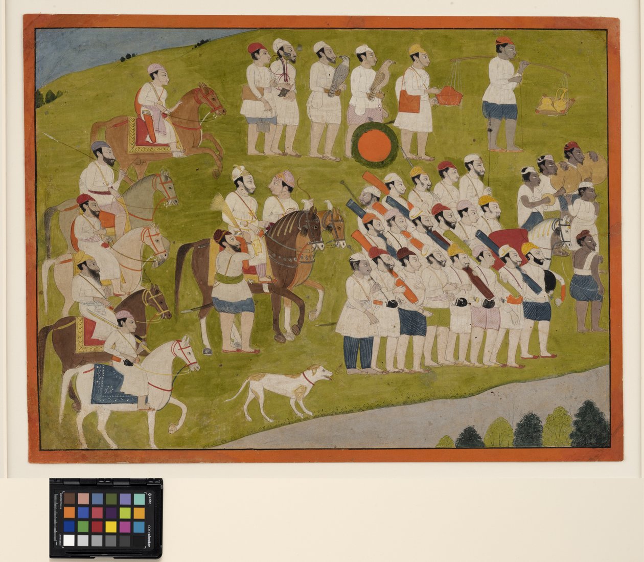 एक भोटी राजकुमार शिकार के लिए तैयार होता है, c.1800 (कागज पर अपारदर्शी w - c) द्वारा स्कूल पहाड़ी