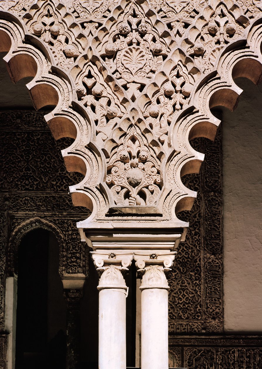 Patio de las Doncellas (प्लास्टर) से एक पॉलीलोब मेहराब का विवरण द्वारा स्कूल स्पेनिश