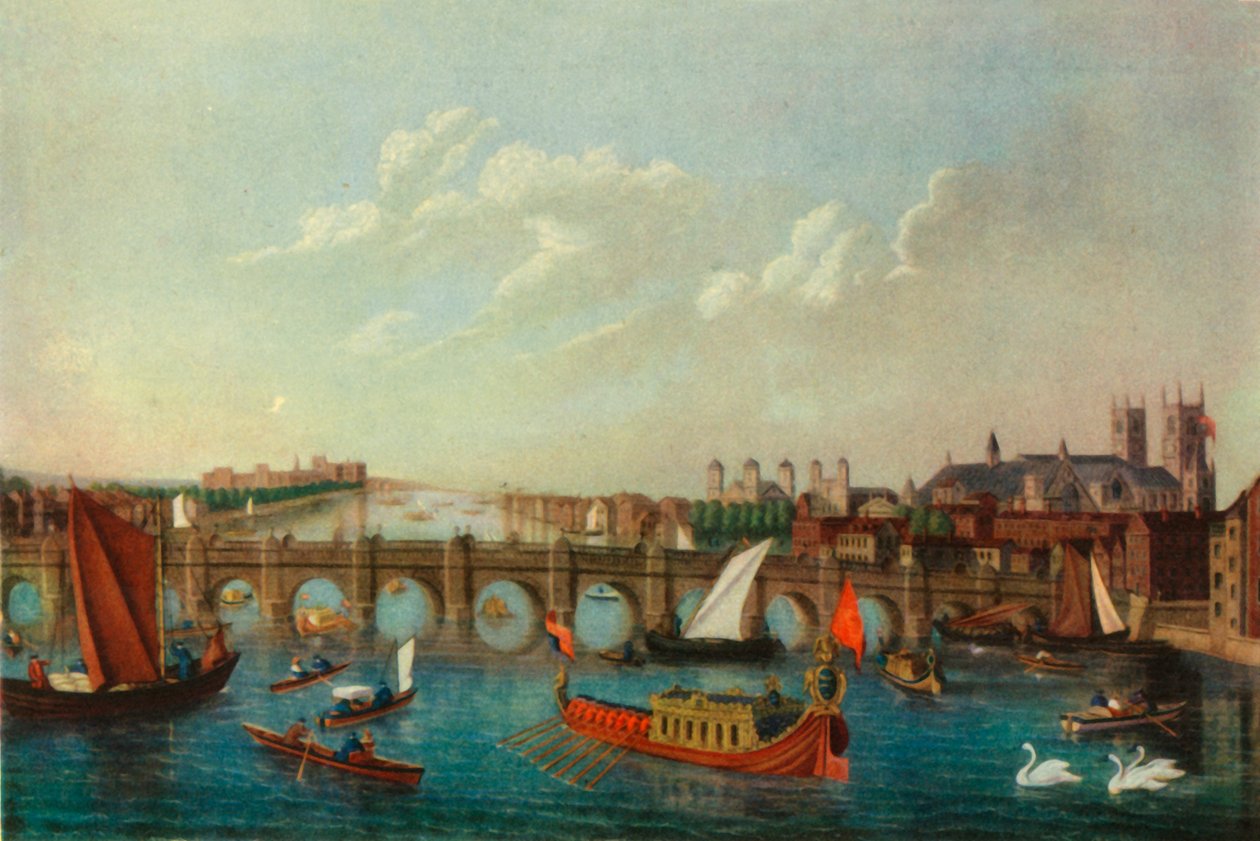 टेम्स नदी, लंदन पर रॉयल बार्ज, c1751, 1947। द्वारा सैमुअल स्कॉट का स्कूल