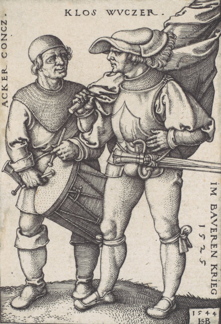 स्टैंडर्ड बियरर और ड्रमर, 1544। द्वारा सेबल्ड बेहम