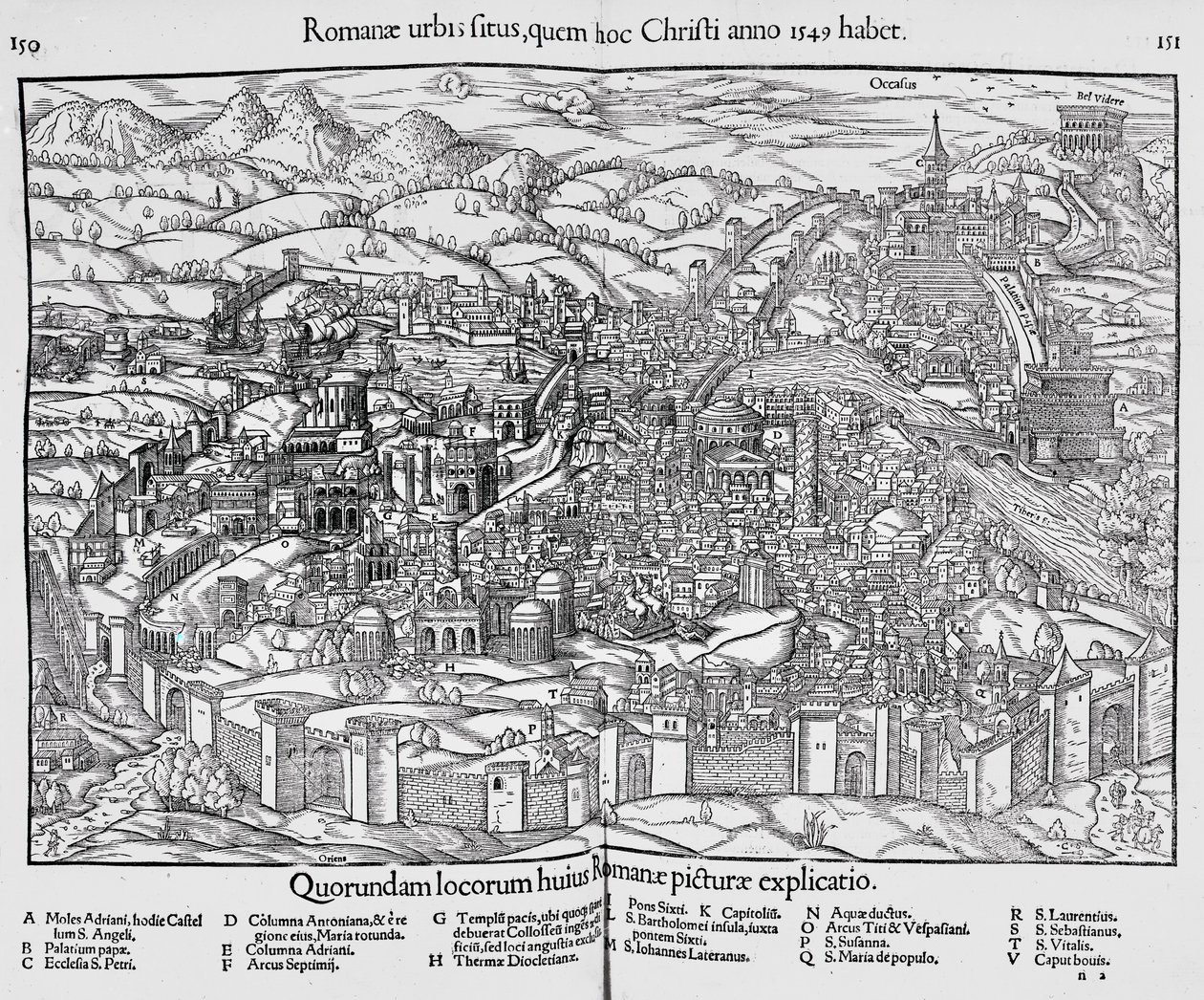 रोम शहर, c.1550 द्वारा सेबस्टियन मुंस्टर