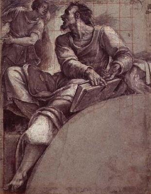 एक दूत द्वारा संबोधित एक पैगंबर (प्रिंट) द्वारा सेबेस्टियानो डेल (सी.1485 1547) पियोम्बो