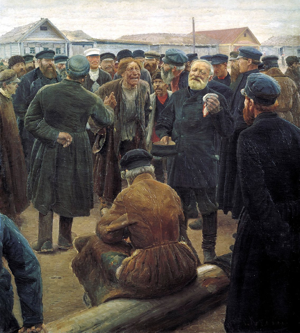 कंट्री कम्युनिटी मीटिंग में, 1893। द्वारा सर्गेई अलेक्सेविच कोरोविन