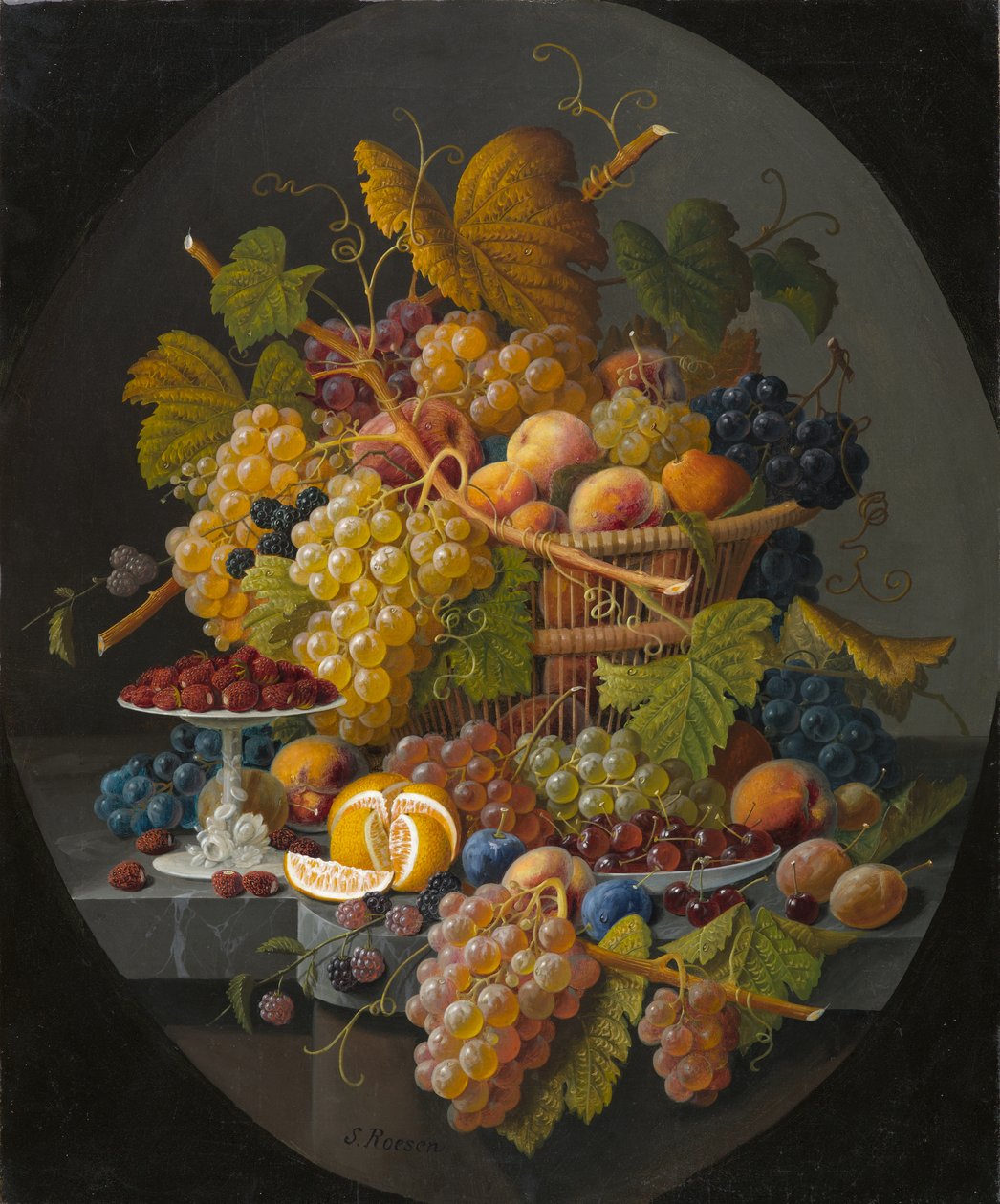 फिर भी जीवन फल के साथ, c.1855-1860 द्वारा सेवेरिन रोसेन