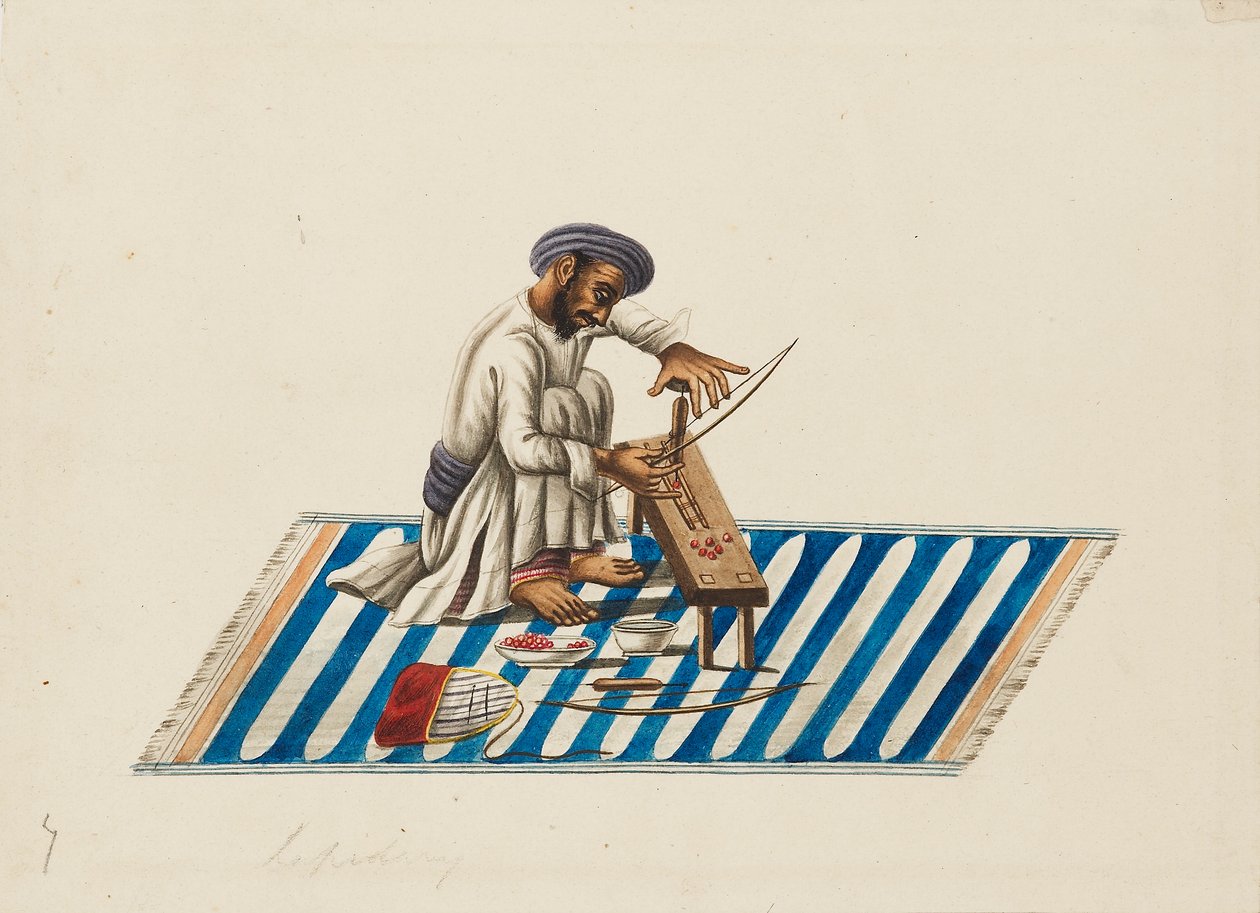काम पर लैपिडरी, c1810 द्वारा सेवक राम