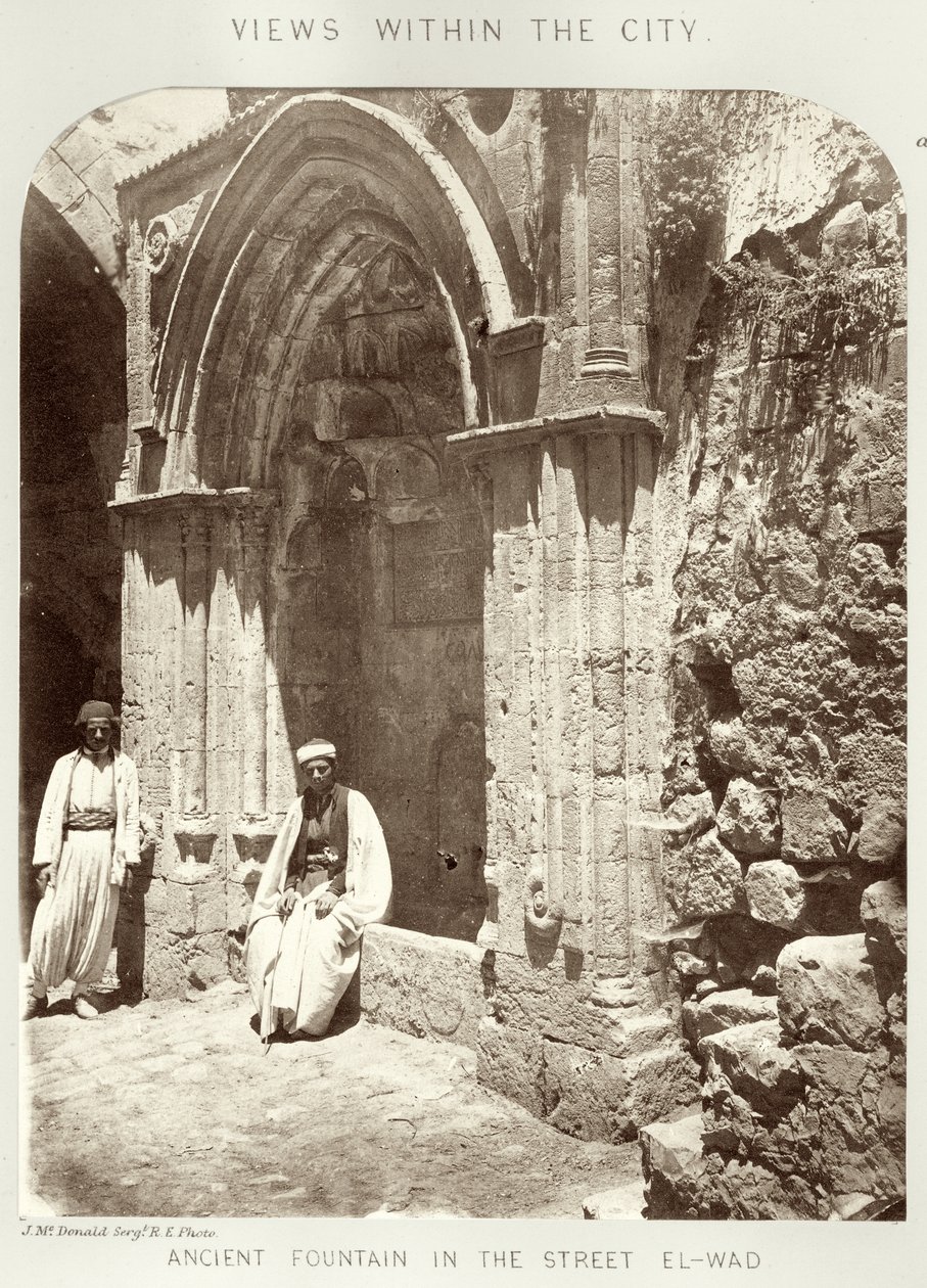 शहर के भीतर के दृश्य: गली एल-वाड में प्राचीन फव्वारा, c.1864-65 द्वारा सार्जेंट जेम्स एम। मैकडॉनल्ड्स