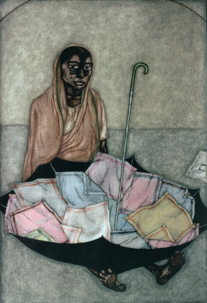 रूमाल विक्रेता, 1983 (कागज पर wc) द्वारा शांति पांचाल