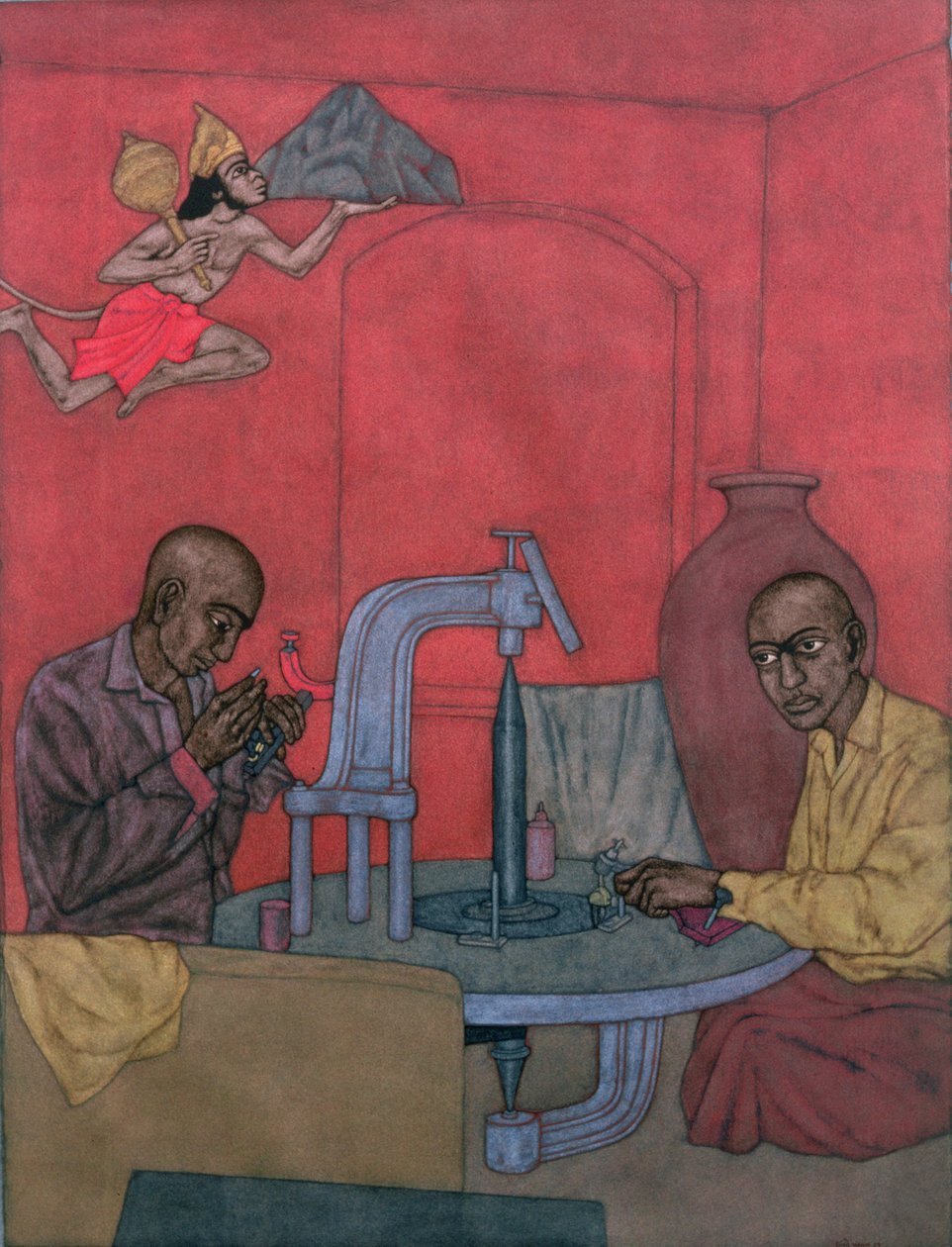 हनुमान - डायमंड पॉलिशर्स, 1996 (wc पेपर पर) द्वारा शांति पांचाल