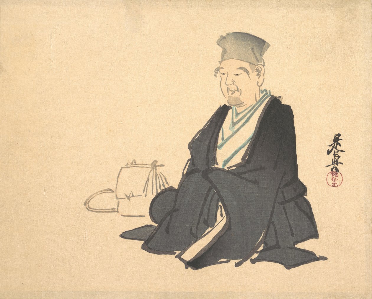 Portrait of Rikyu , ca. 1875., ca. 1875.  द्वारा शिबता ज़ेशिन