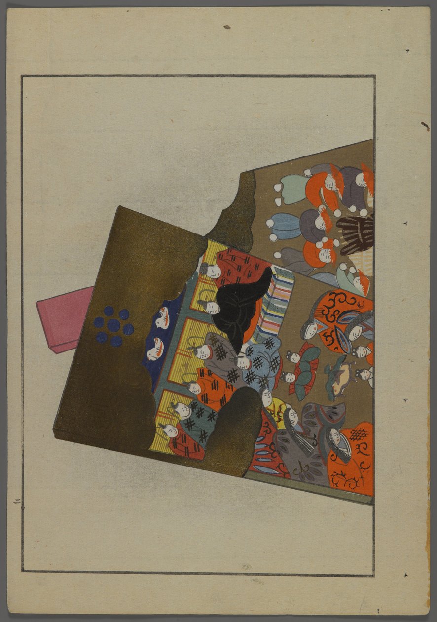 जापानी खिलौने, शिमिजू सेइफू द्वारा ऊना न तोमो (ए चिल्ड्स फ्रेंड्स) से, 1891-1923। हनेत्सुकी पैडल। द्वारा शिमिज़ु सेफ़ु