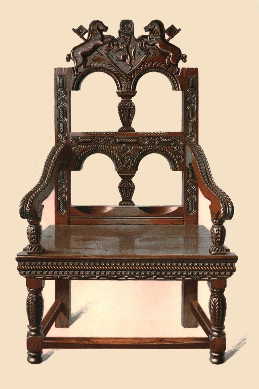 ओक कैक्वेट्यूज़ कुर्सी, 1904 द्वारा शर्ली चार्ल्स लेवेलिन स्लोकॉम्बे