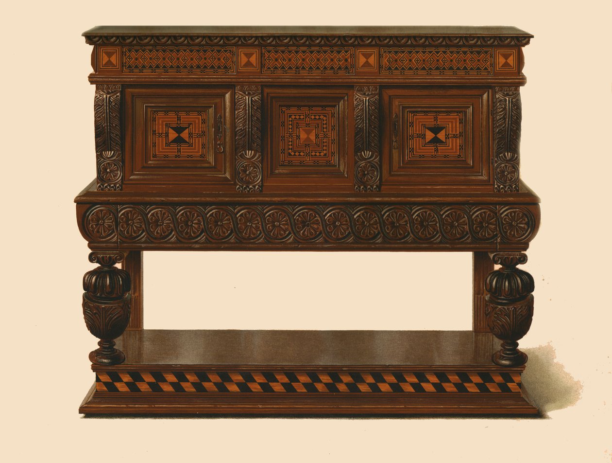 अखरोट और ओक खड़े बुफे, 1904 द्वारा शर्ली चार्ल्स लेवेलिन स्लोकॉम्बे