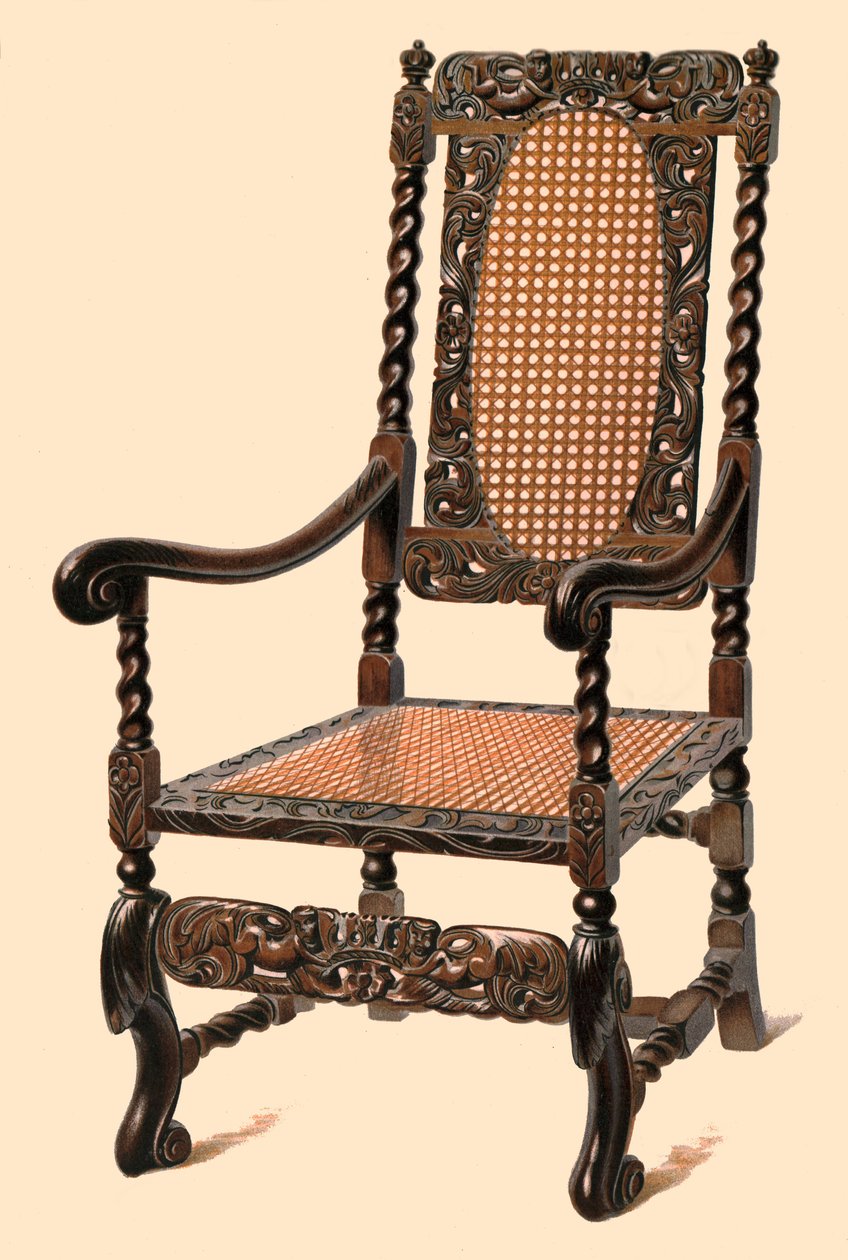 अखरोट की कुर्सी, 1905 द्वारा शर्ली चार्ल्स लेवेलिन स्लोकॉम्बे