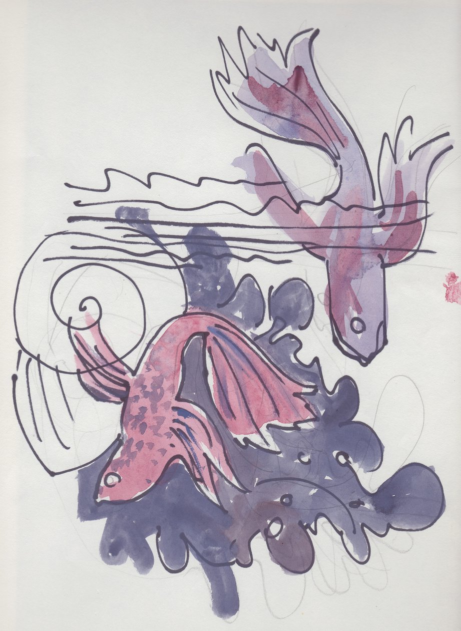 मछली अध्ययन, c1970। द्वारा शर्ली मार्खम