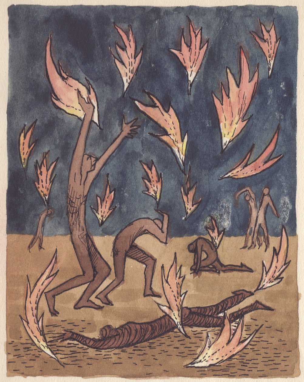 आग की लपटों की बारिश, 1951। द्वारा शर्ली मार्खम