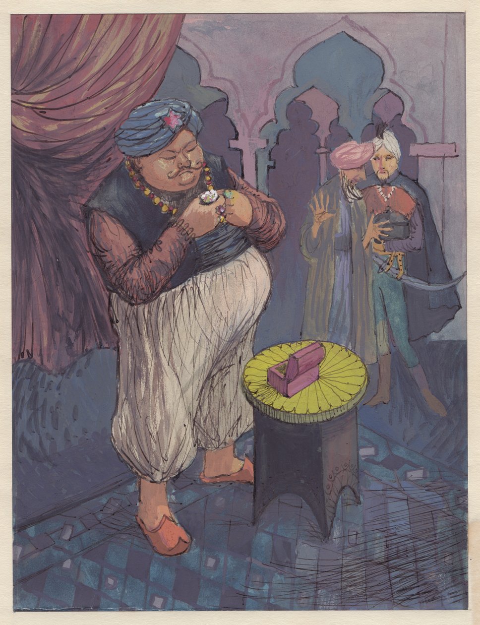 एक परी कथा के लिए चित्रण, 1953। द्वारा शर्ली मार्खम