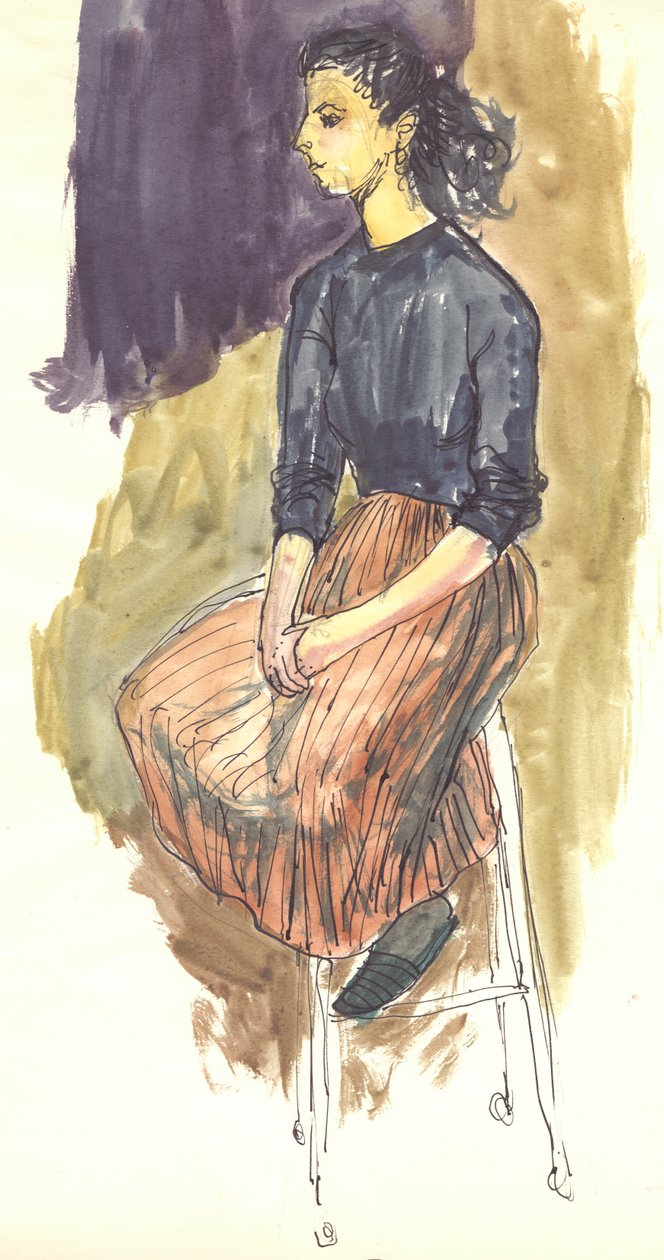 बैठी हुई महिला, c1950। द्वारा शर्ली मार्खम