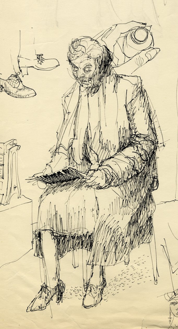 बैठी महिला पढ़ रही है, 1953। द्वारा शर्ली मार्खम