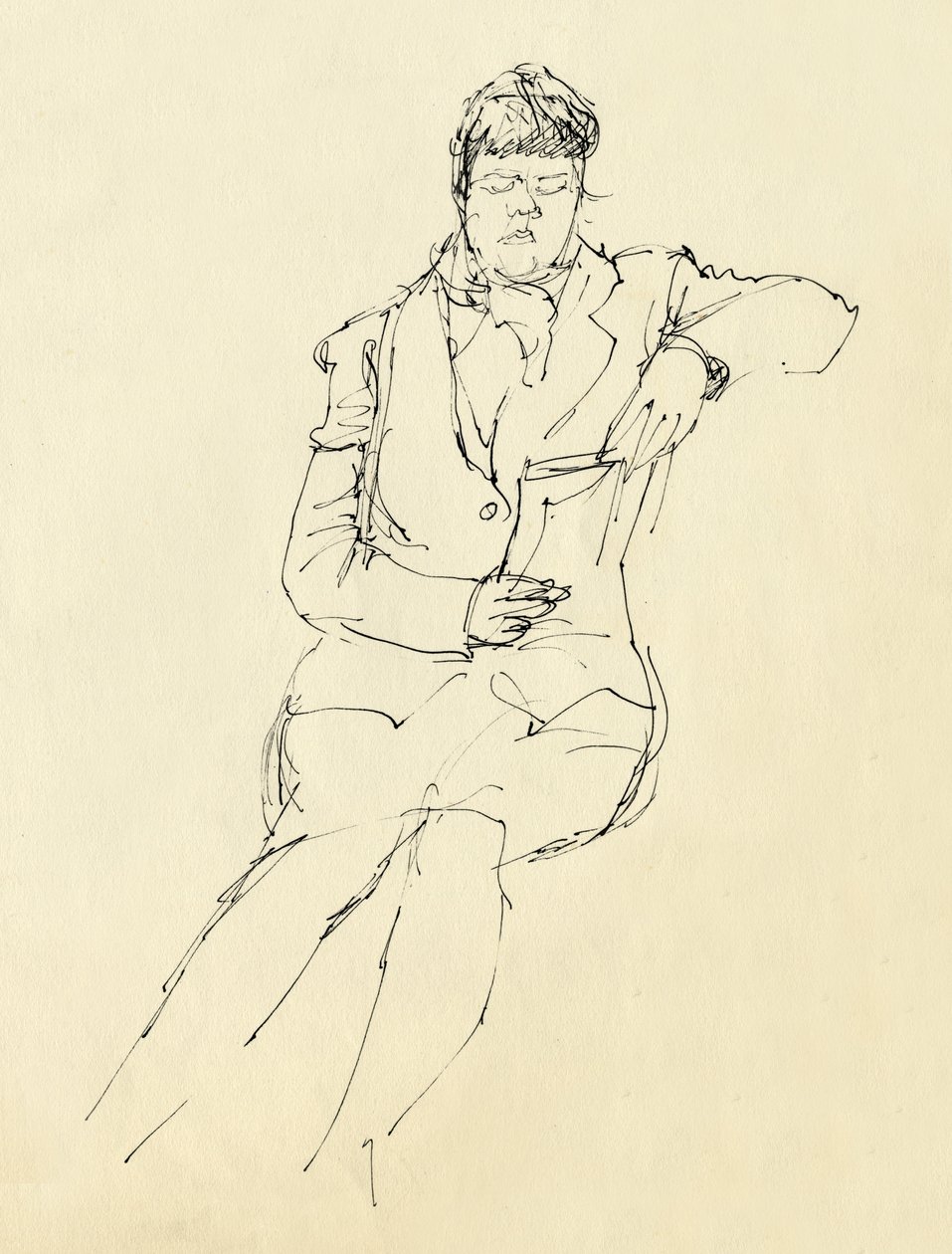 बैठी महिला पढ़ रही है, 1953। द्वारा शर्ली मार्खम