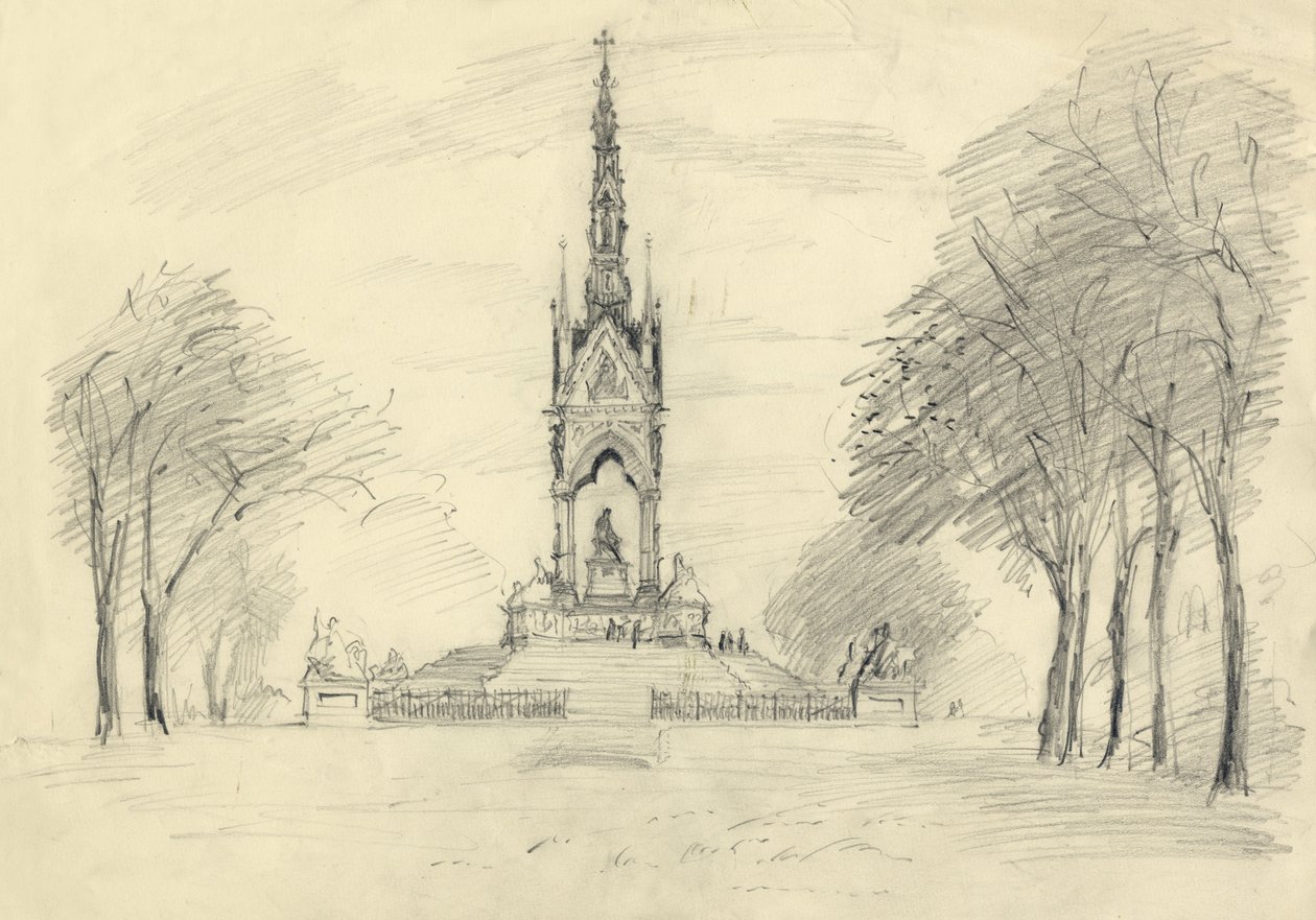 अल्बर्ट मेमोरियल, केंसिंग्टन गार्डन, लंदन, c1950। द्वारा शर्ली मार्खम