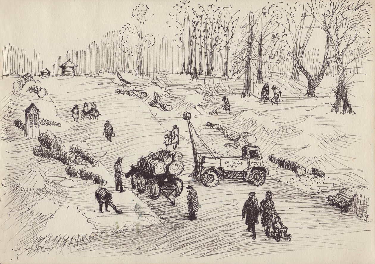 ट्री-फॉलिंग, c1950। द्वारा शर्ली मार्खम