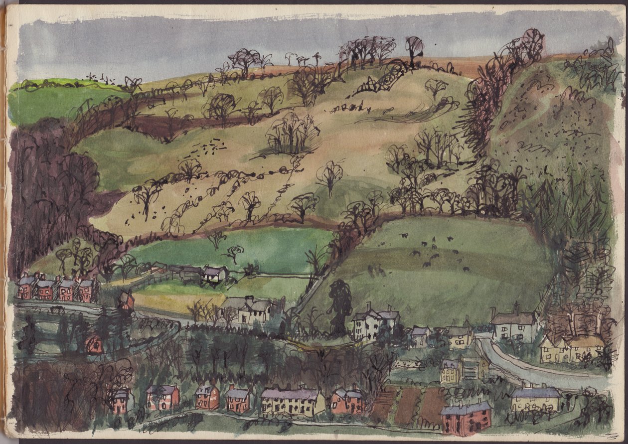 गाँव और खेत, c1950। द्वारा शर्ली मार्खम
