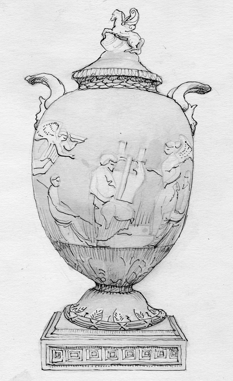 'वेजवुड फूलदान, 1786', 1950. पेगासस फूलदान द्वारा शर्ली मार्खम