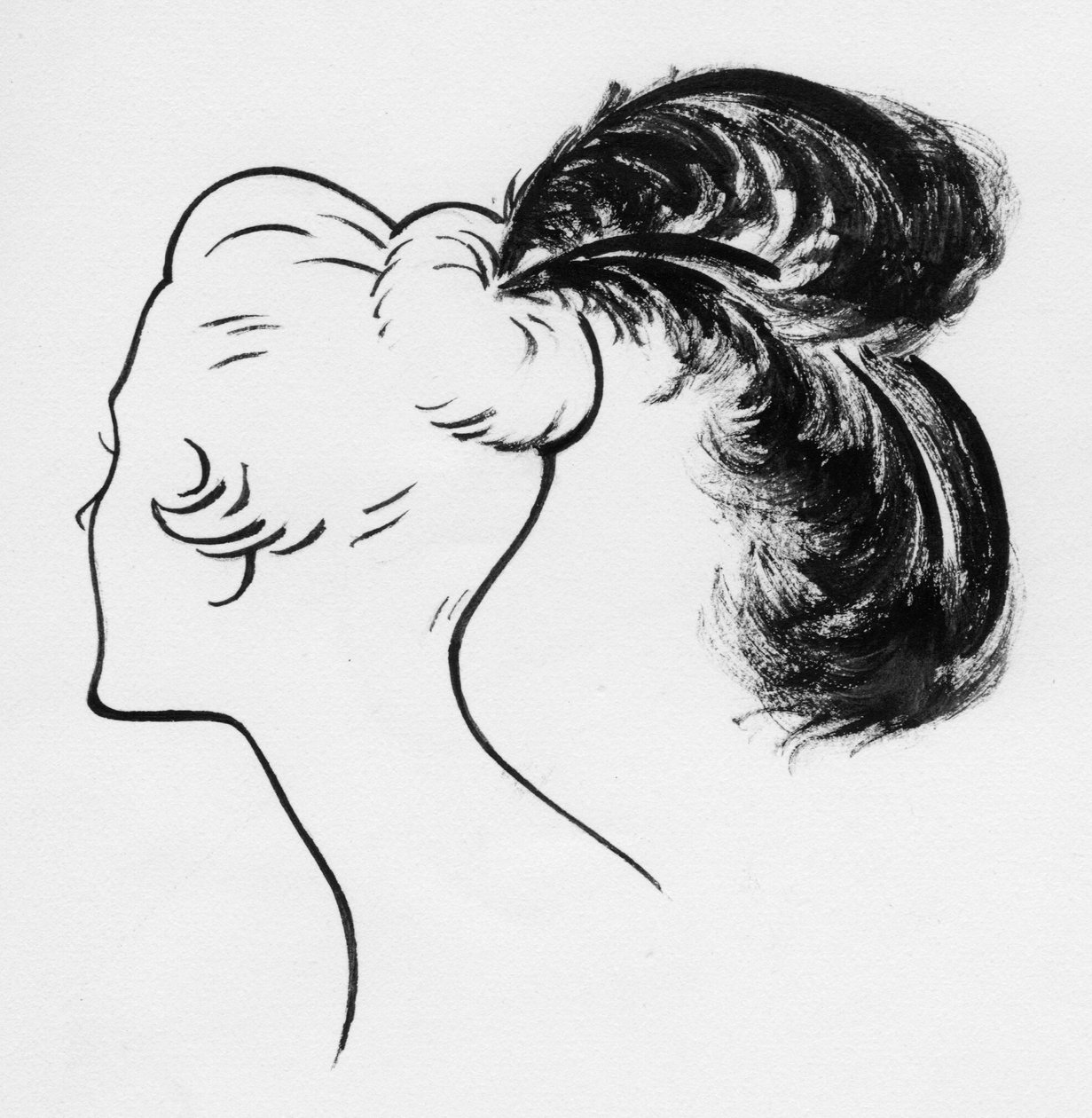 शुतुरमुर्ग पंख वाली महिला, c1950। द्वारा शर्ली मार्खम