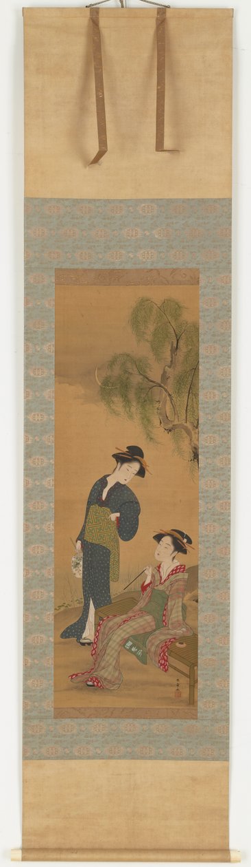 विलो पेड़ के नीचे दो महिलाएं, 1726-1792। द्वारा शुनशो
