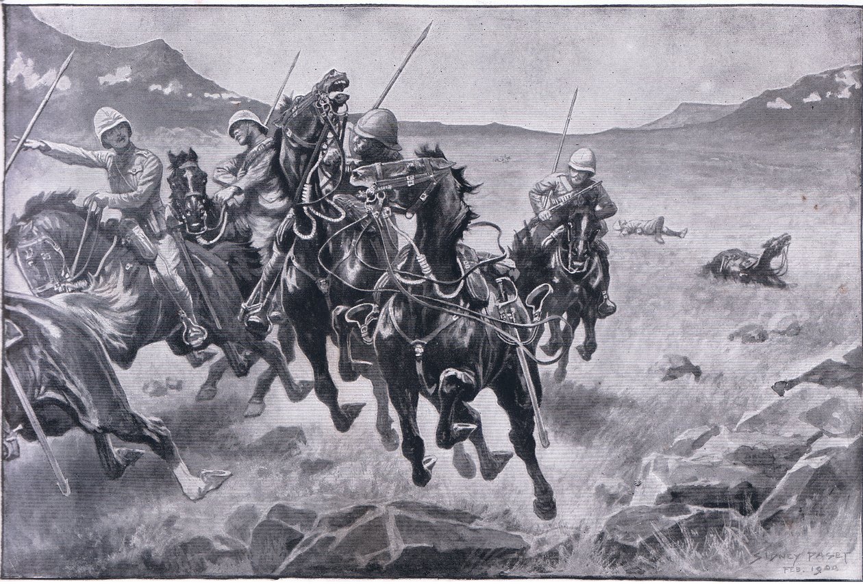 गौंटलेट चलाना: क्रॉसफ़ायर के तहत एक लांसर गश्ती (लिथो) द्वारा सिडनी पगेट