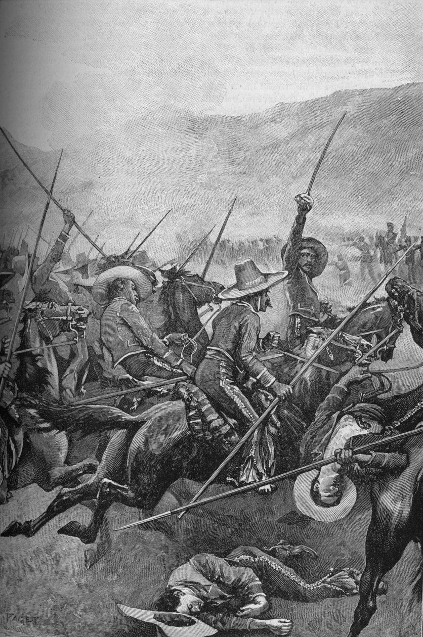 मैक्सिकन लांसर्स ने इलिनोइस के सैनिकों पर आरोप लगाया, 1902 द्वारा सिडनी पगेट