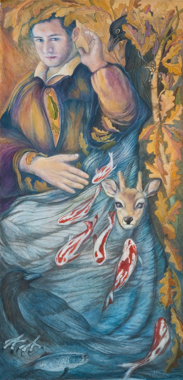 विश्वसनीय साथी, 2011 (wc & pastel on paper) द्वारा सिल्विया पादरी