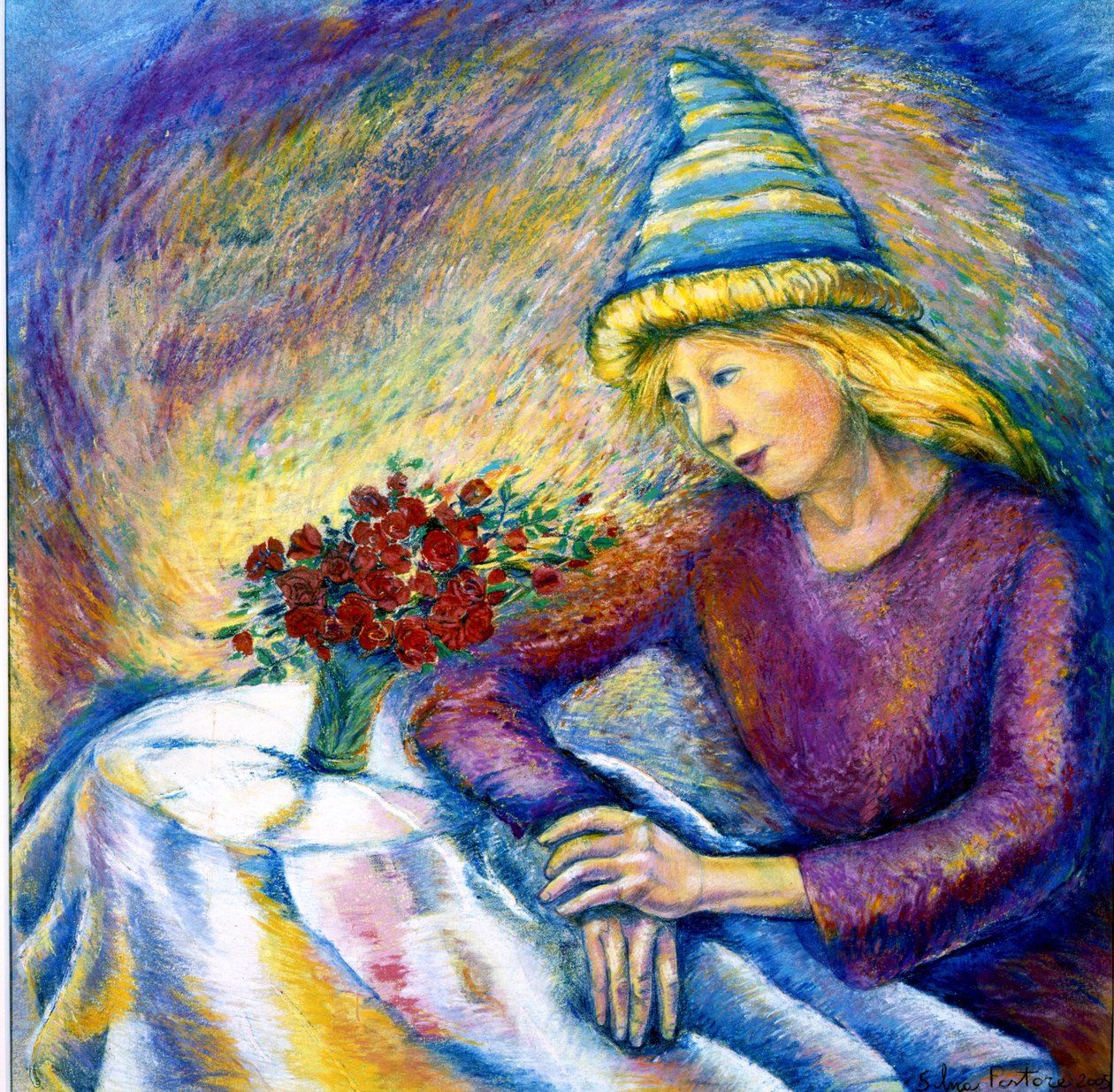 वार्तालाप, 2005 (पेस्टल) द्वारा सिल्विया पादरी