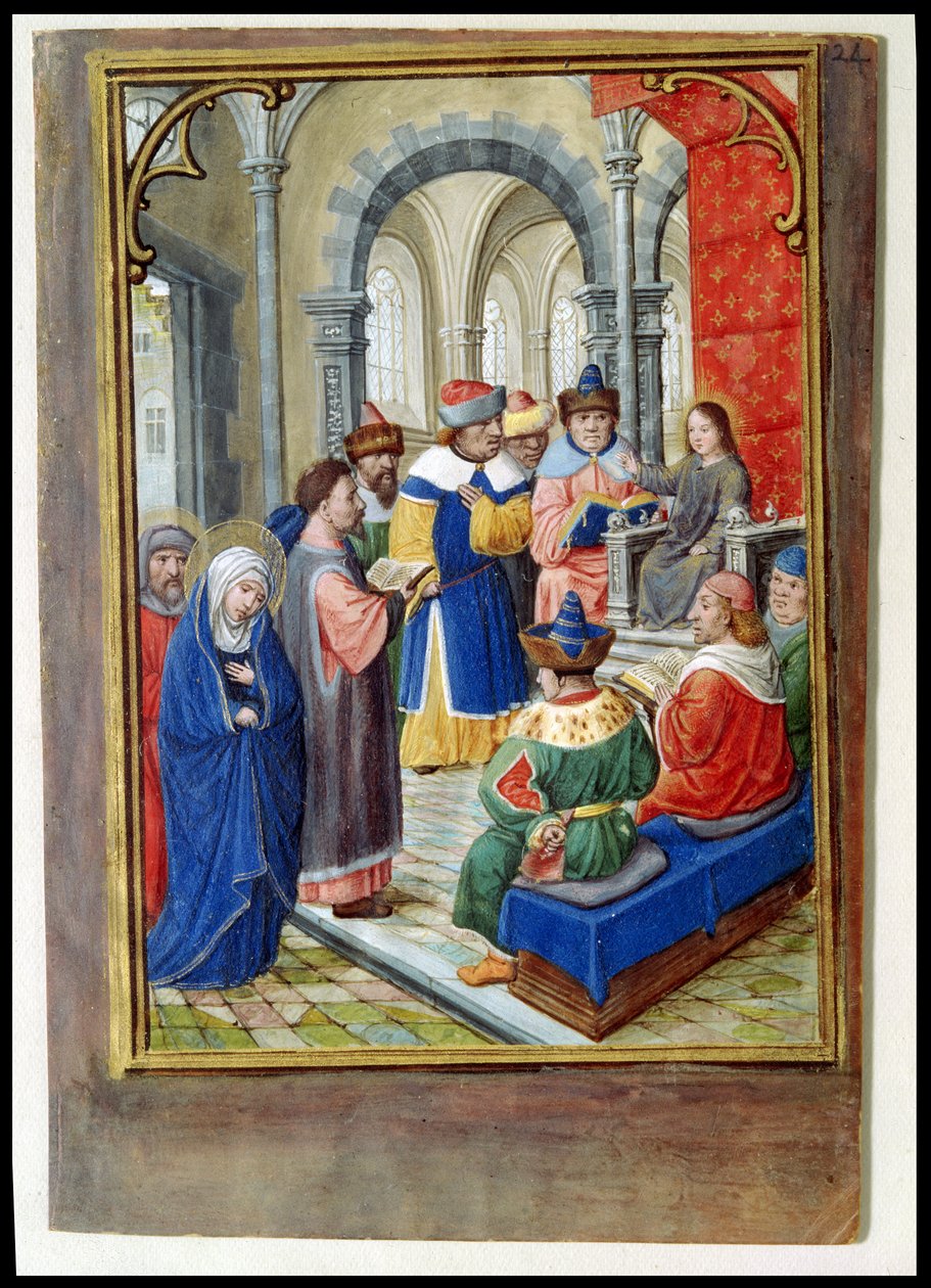 W.99 fol.24r मंदिर में बाल यीशु की खोज, c.1530 द्वारा साइमन बेनिंग