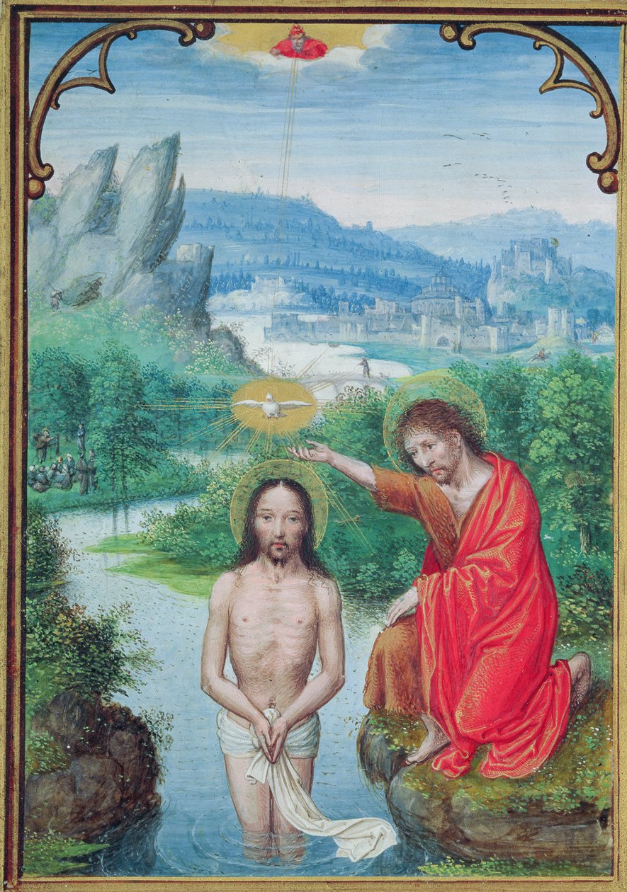 W.99 fol.24v मसीह का बपतिस्मा द्वारा साइमन बेनिंग
