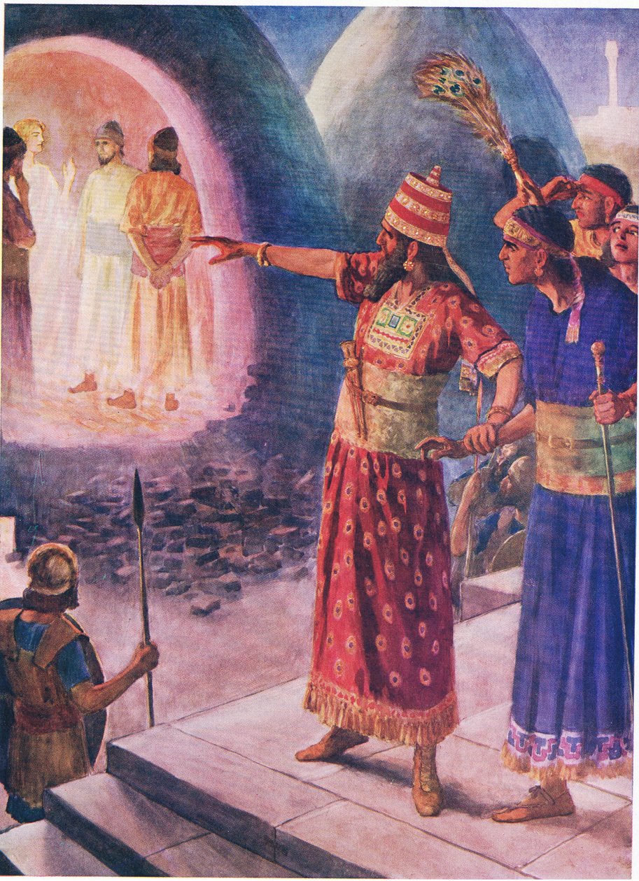 थॉमस नेल्सन द्वारा प्रकाशित द बाइबल पिक्चर बुक से ज्वलंत भट्ठी, c.1950 द्वारा साइमन हार्मन वेडर