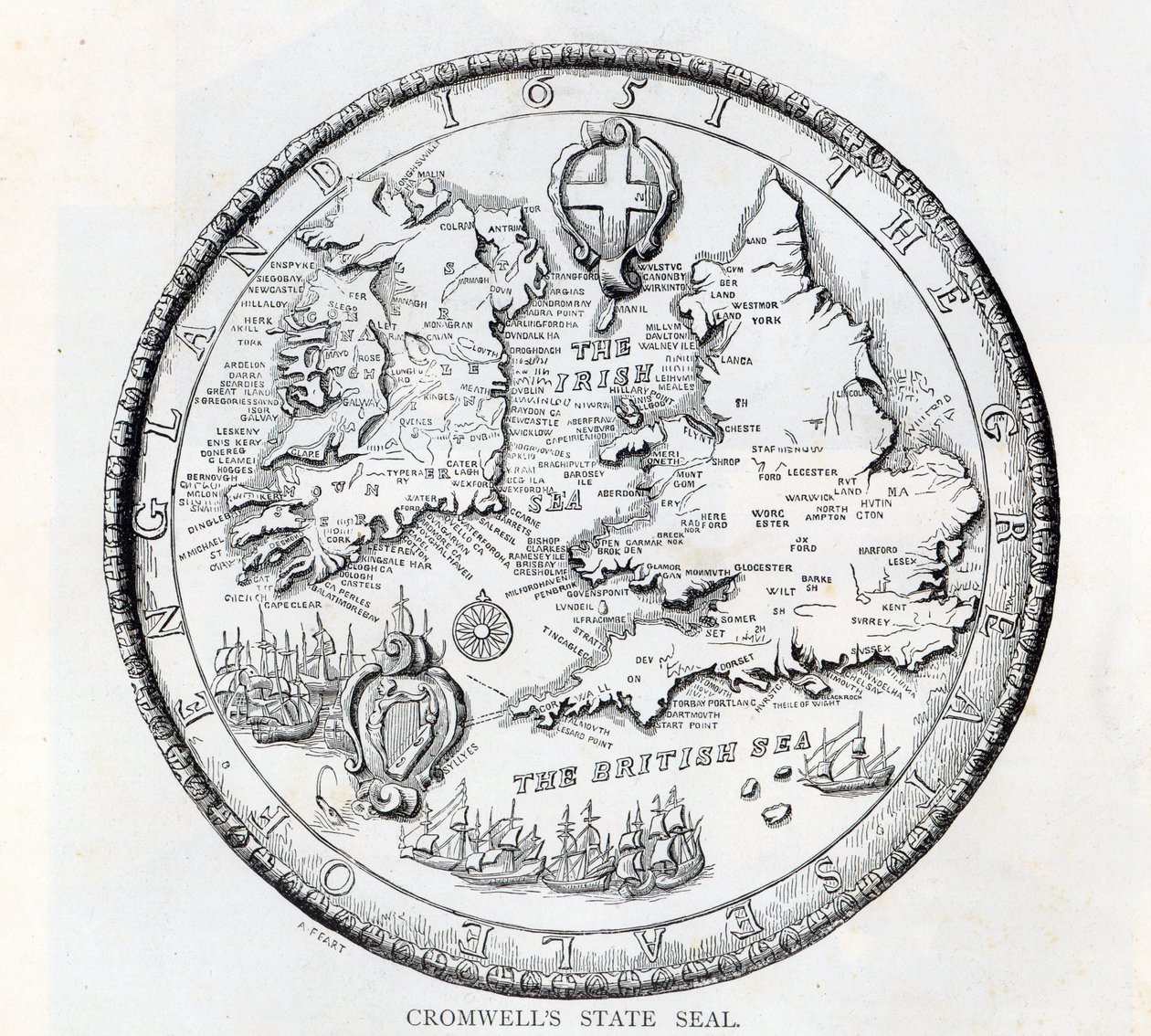 कॉमनवेल्थ, 1651 के दौरान इंग्लैंड की महान सील द्वारा साइमन थॉमस