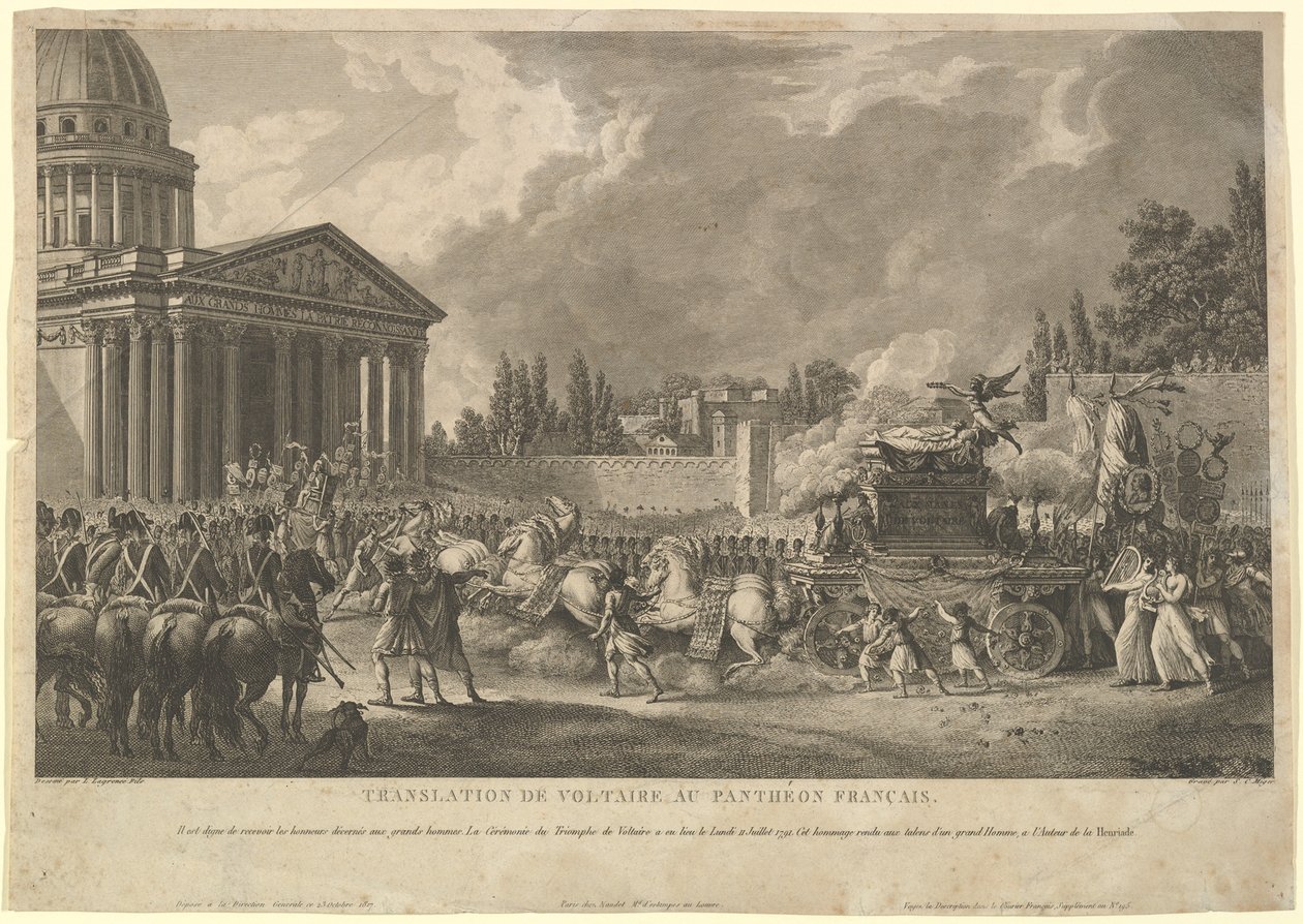 1817 में फ्रेंच पेंटियन के लिए वोल्टेयर का अनुवाद। द्वारा साइमन चार्ल्स मिगर
