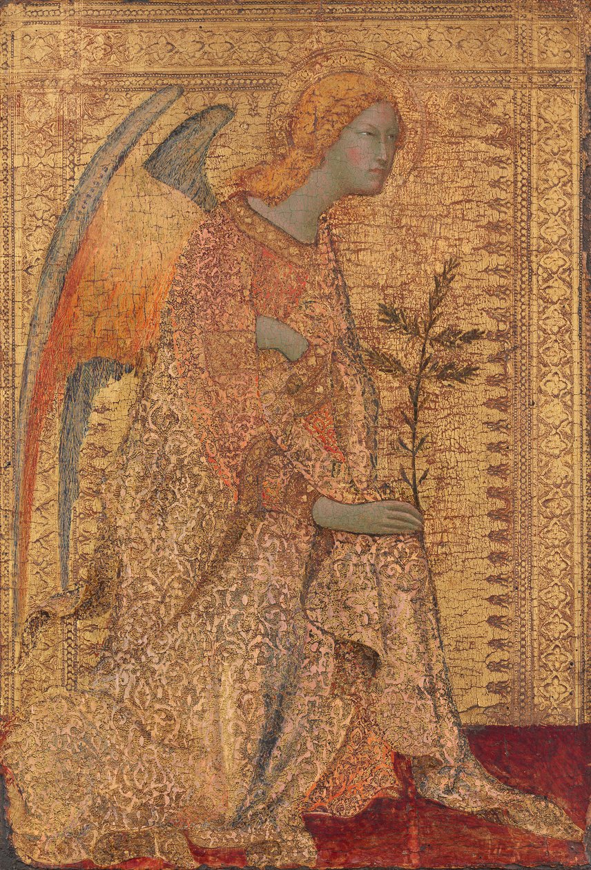 द एंजल ऑफ द एनाउंसमेंट, c.1333 (टेम्पा ऑन पैनल) द्वारा सिमोन मार्टिनी