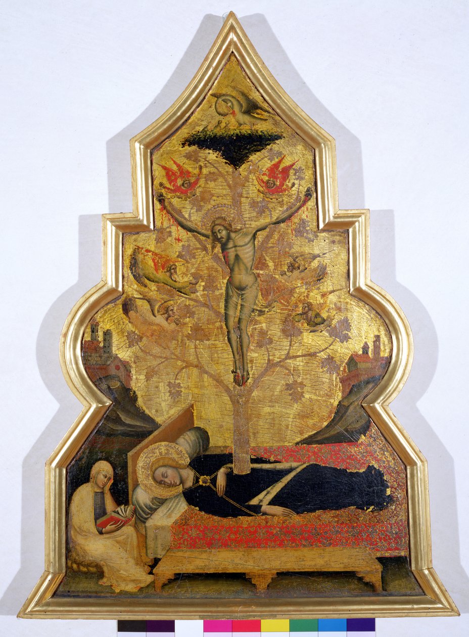 वर्जिन का सपना, c.1355-60 (तड़का और पैनल पर सोने की पत्ती) द्वारा सिमोन दे क्रोकसिसी
