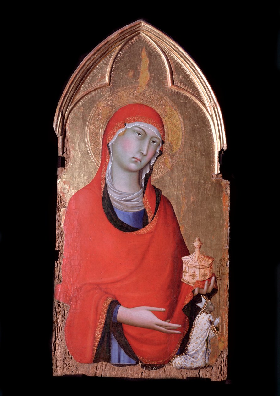 Orvieto polyptych, मैरी मैग्डलीन और दाता - लकड़ी पर तापमान, c.1321 द्वारा सिमोन मार्टिनी
