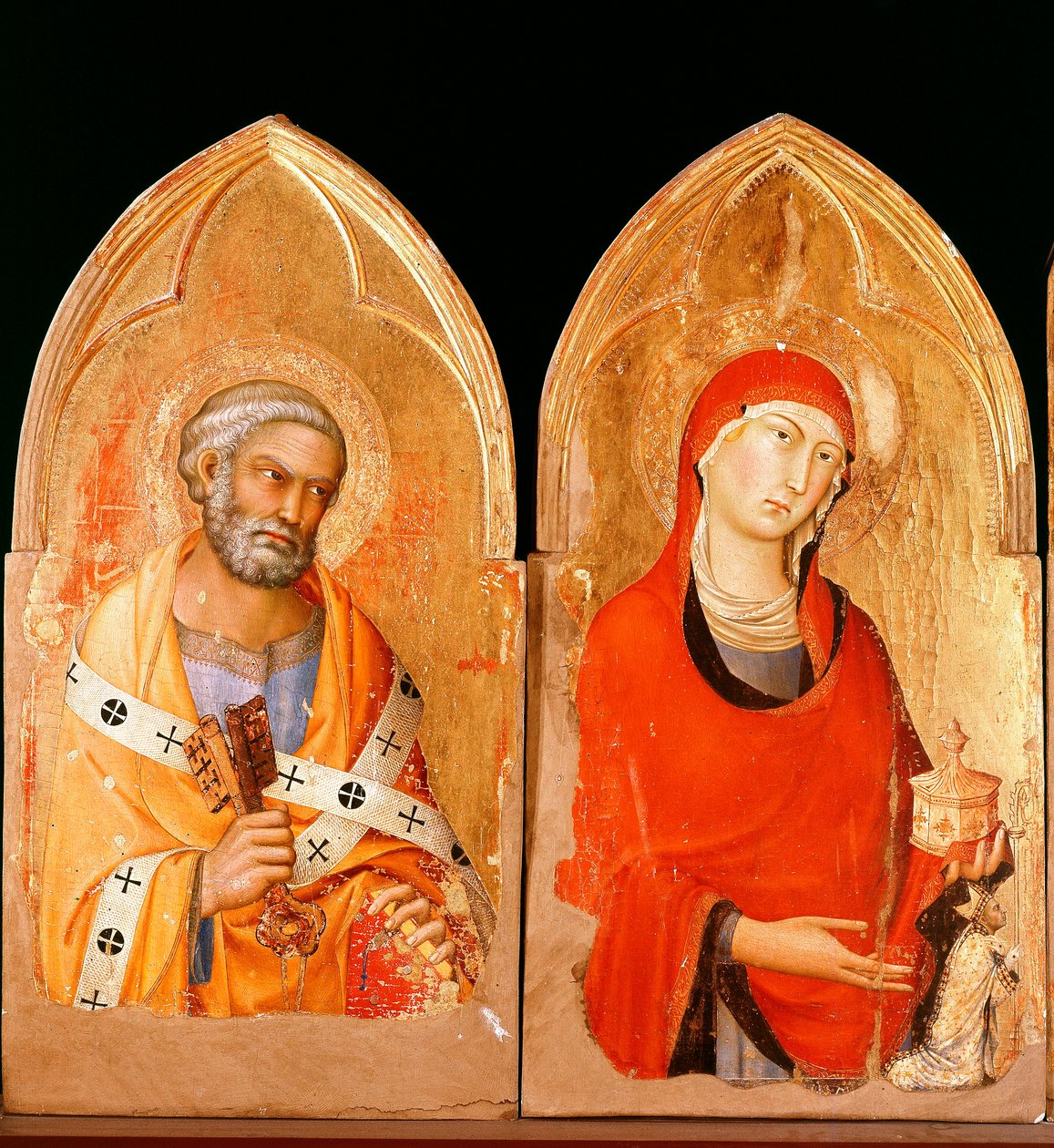 सेंट पीटर और सेंट मैरी मैग्डलीन। Orvieto का Polyptych (पैनल पर तापमान और सोना .) द्वारा सिमोन मार्टिनी