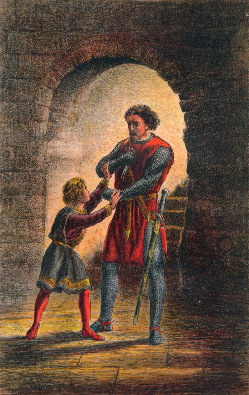 आर्थर किंग जॉन में बोलते हैं: अधिनियम IV, दृश्य I, c1875 द्वारा सर जॉन गिल्बर्ट
