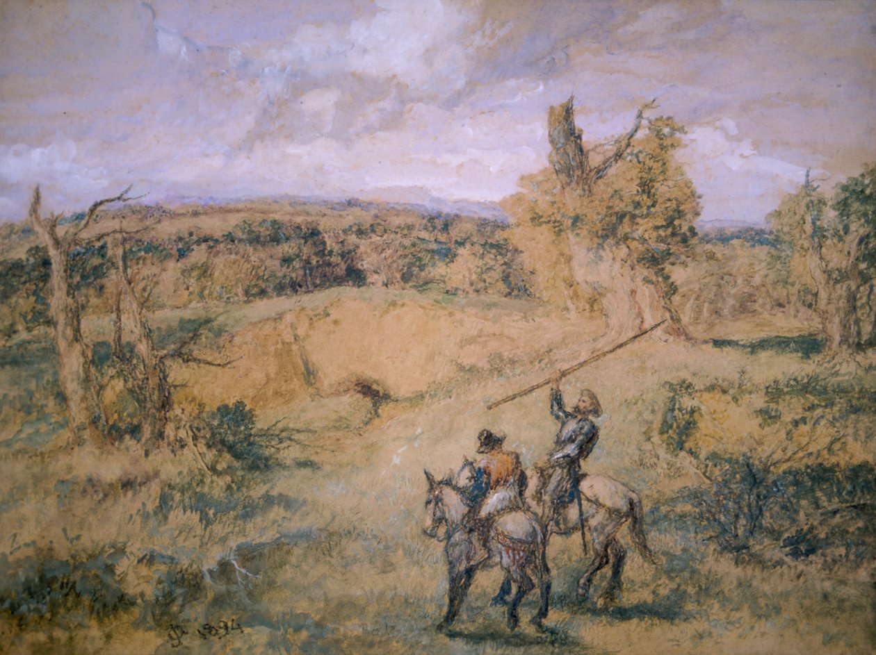 डॉन क्विक्सोट और सांचो पांजा, 1894 द्वारा सर जॉन गिल्बर्ट