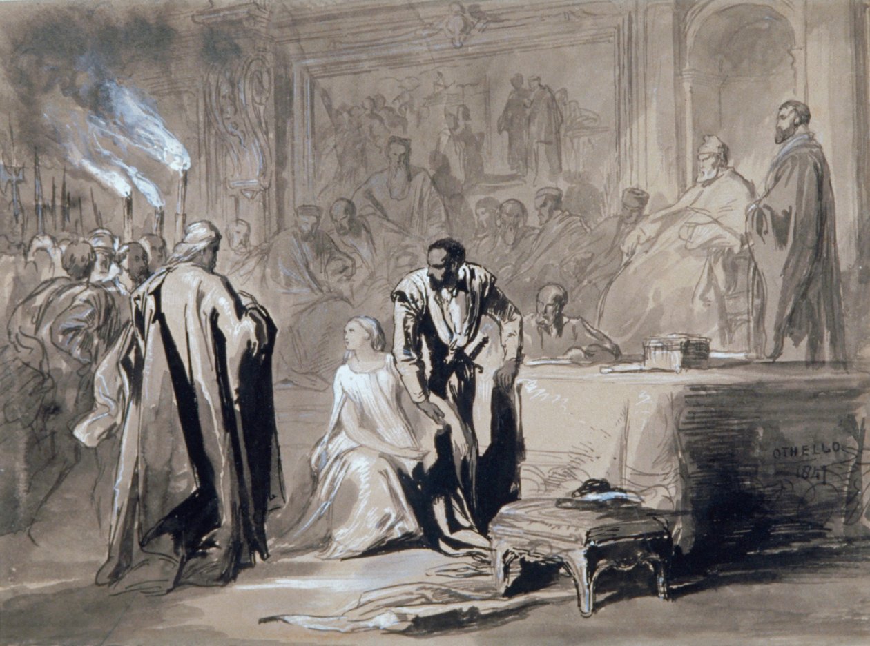 सीनेट से पहले ओथेलो और डेसडेमोना, 1847। द्वारा सर जॉन गिल्बर्ट